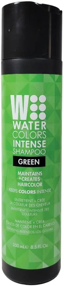 شامپو رنگساژ سه در یک Watercolors by Tressa INTENSE، رنگ موی نیمه دائمی، شامپو رنگ مو برای موهای فر، خشک و معمولی، 236 میلی لیتر - سبز