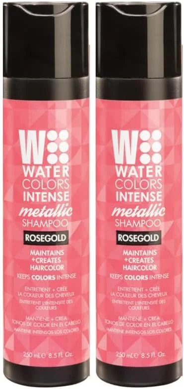 شامپو رنگساژ نیمه دائمی متالیک واترکالرز اینتنس - بدون سولفات و پارابن برای حفظ و تقویت رنگ مو 236 میلی لیتر - رزگلد (2 عدد)