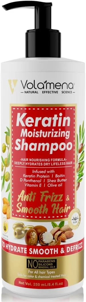 شامپو کراتینه مرطوب کننده مو VOLAMENA به همراه دستگاه 250 میلی لیتر