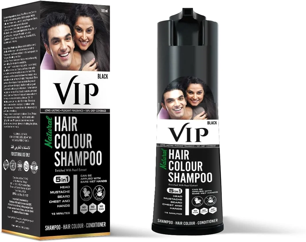 شامپو رنگ موی مشکی طبیعی وی آی پی اورجینال 180 میلی لیتر - عربی شامپو رنگ موی مشکی طبیعی وی آی پی اورجینال 180 میلی لیتر - عربی