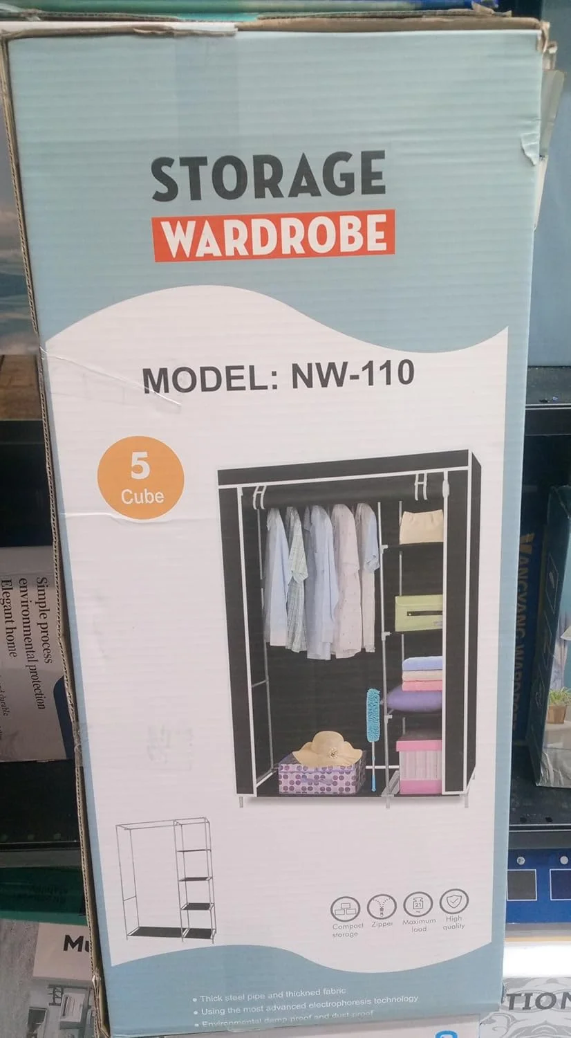 کمد لباس مدل NW-110، کمد قابل حمل 5 مکعبی با قفسه، طراحی جمع و جور
