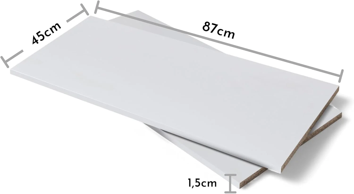 ست دو عددی طبقه کمد لباس سفید Stella Trading مناسب برای کمد درب گردان KEVO، ابعاد 87.7 x 1.5 x 45 سانتی متر (عرض x ارتفاع x عمق)