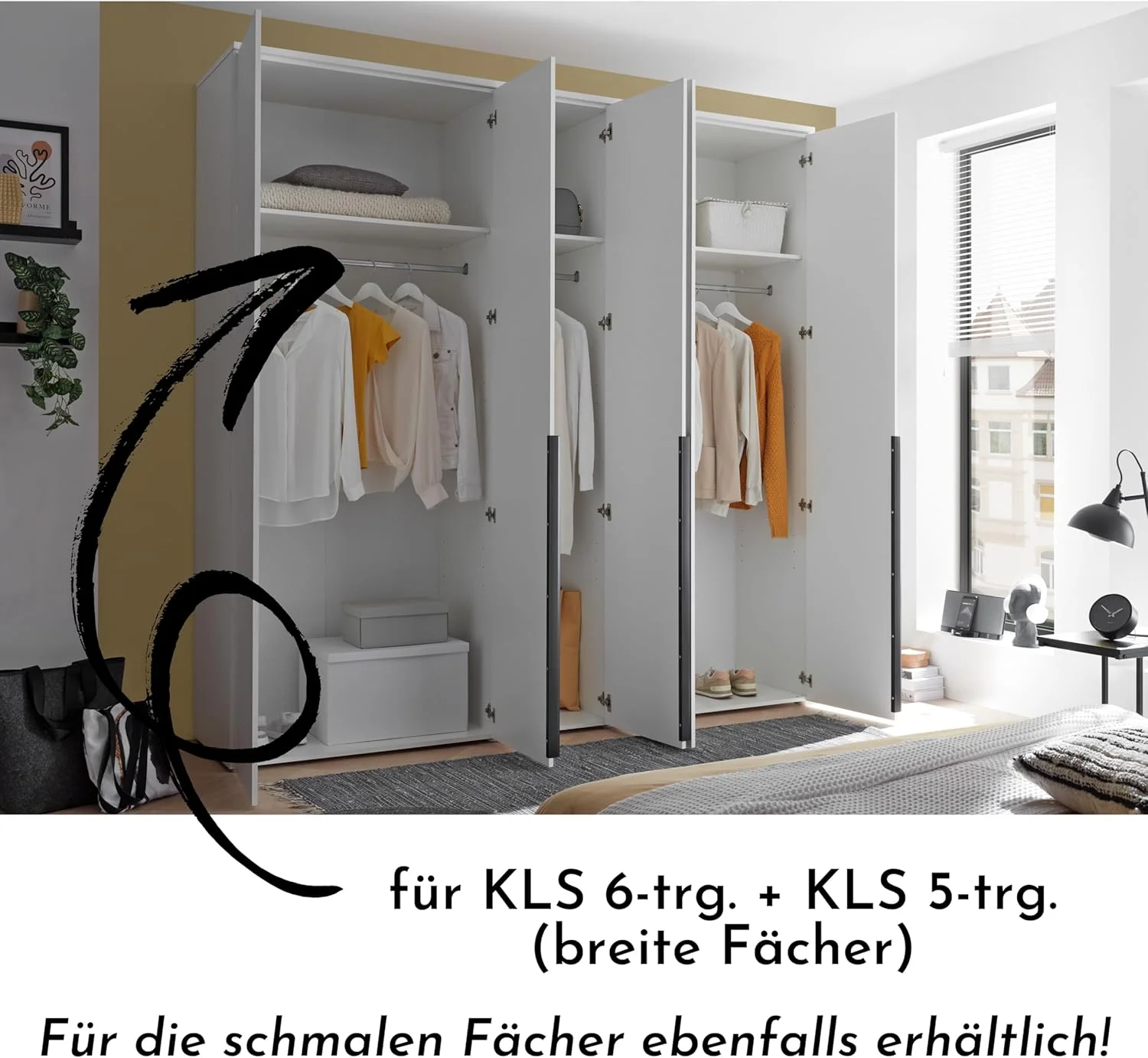 ست دو عددی طبقه کمد لباس سفید Stella Trading مناسب برای کمد درب گردان KEVO، ابعاد 87.7 x 1.5 x 45 سانتی متر (عرض x ارتفاع x عمق)