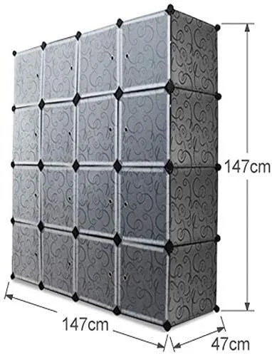 کمد لباس 16 محفظه ای (مشکی)