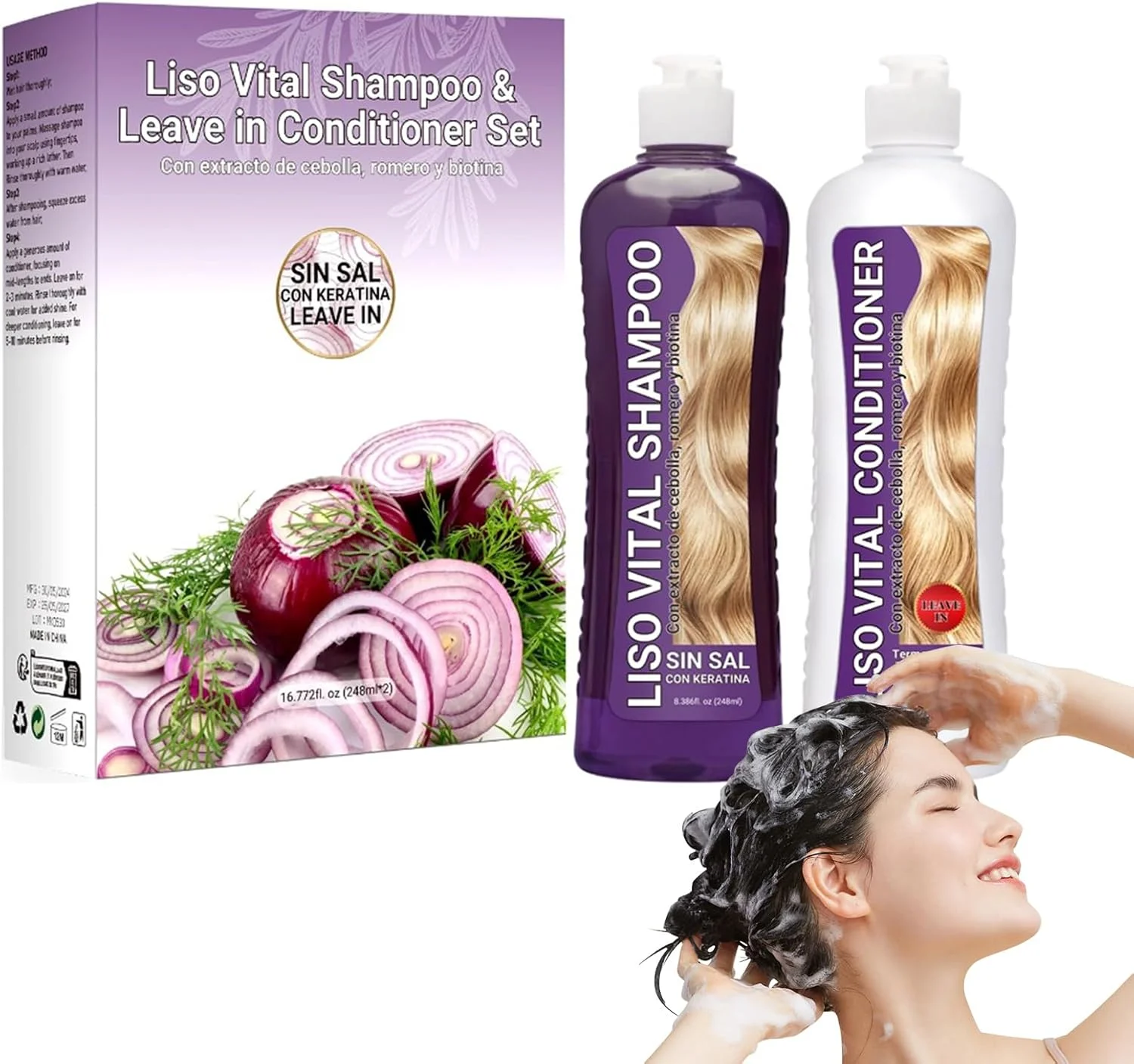 شامپو رنگ مو بنفش Tkekruh، 2 عدد 248 میلی لیتر، شامپو موی بنفش، شامپو رنگ مو فوری طبیعی 3 در 1، رنگ مو در چند دقیقه برای آقایان و بانوان، بنفش