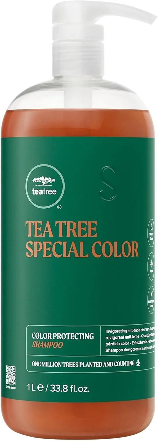 شامپو رنگ مخصوص درخت چای، به آرامی تمیز می کند، از رنگ مو محافظت می کند، برای موهای رنگ شده، ۱۰۰۰ میلی لیتر