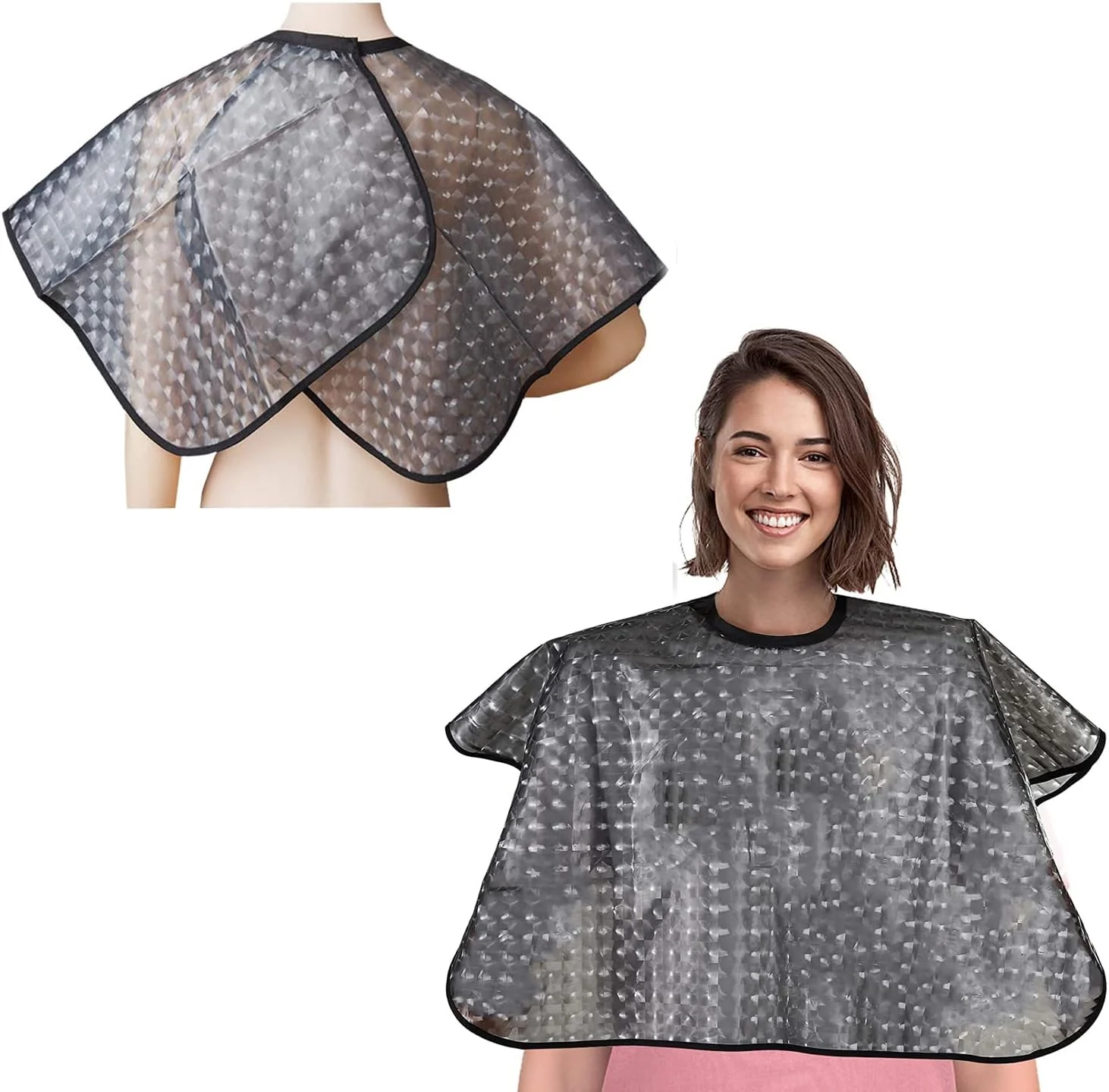 شنل رنگ مو ضد آب سایوسی، شنل کوتاه برای آرایشگر، پیش بند آرایش برای رنگ مو، سفید کننده، شامپو، ضد الکتریسیته ساکن