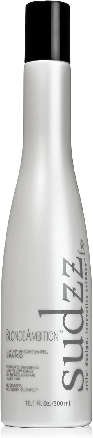 شامپو روشن کننده لوکس بلوند امبیشن سودز اف ایکس - شامپو موهای بلوند - شامپو بدون سولفات برای آقایان و بانوان - شامپو سایز مسافرتی - شامپو موهای رنگ شده - شامپو آبی برای موهای خاکستری، 300 میلی لیتر