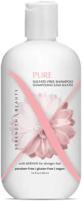 استرنگث ایکس بیوتی - شامپو خالص بدون سولفات - شامپو پاک کننده عمیق برای تغذیه موهای سالم و پرپشت - فرمول وگان بدون سولفات با Keravis PE (3.4)