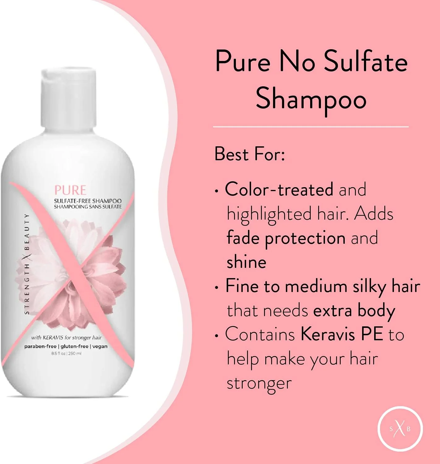 استرنگث ایکس بیوتی - شامپو خالص بدون سولفات - شامپو پاک کننده عمیق برای تغذیه موهای سالم و پرپشت - فرمول وگان بدون سولفات با Keravis PE (3.4) استرنگث ایکس بیوتی - شامپو خالص بدون سولفات - شامپو پاک کننده عمیق برای تغذیه موهای سالم و پرپشت - فرمول وگان بدون سولفات با Keravis PE (3.4)