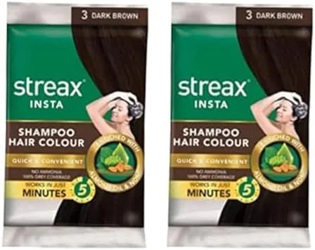 رنگ مو شامپویی فوری استریکس 25 میلی لیتر - قهوه ای تیره (بسته 2 عددی)