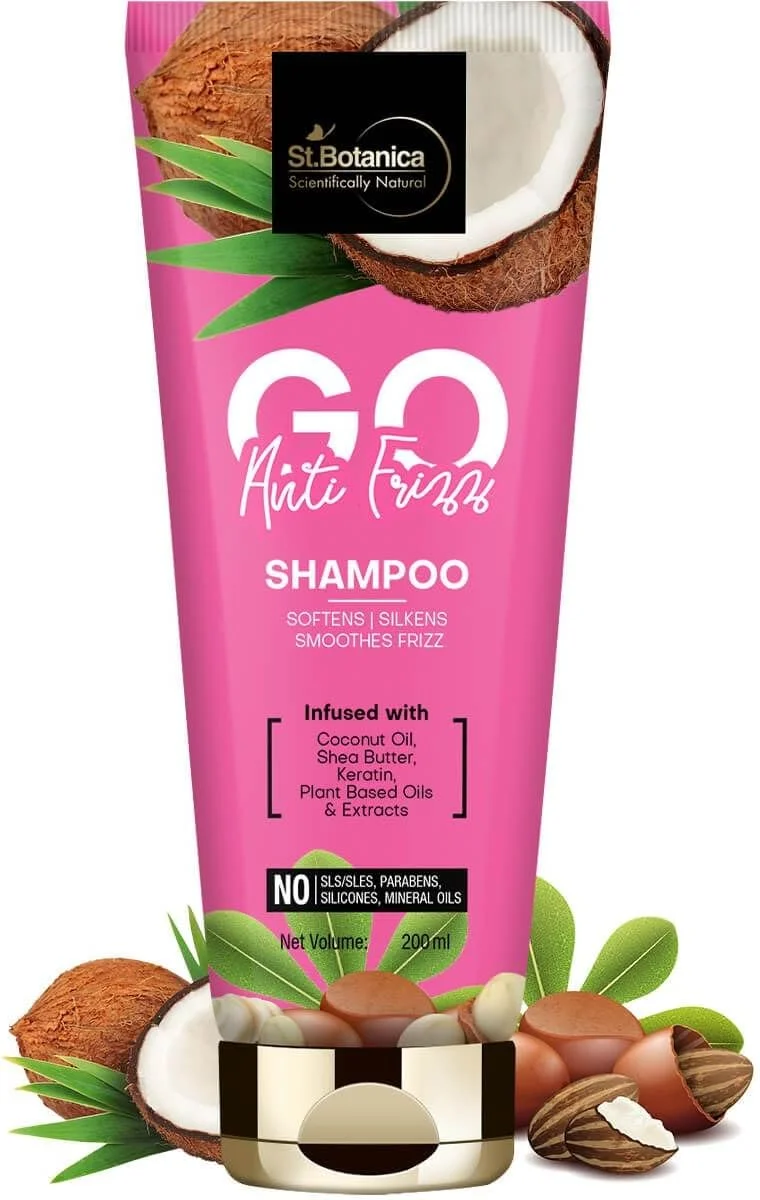 شامپو ضد وز مو سنت بوتانیکا GO - حاوی روغن نارگیل، شی باتر، کراتین، بدون SLS/سولفات، پارابن، سیلیکون، رنگ، 200 میلی لیتر