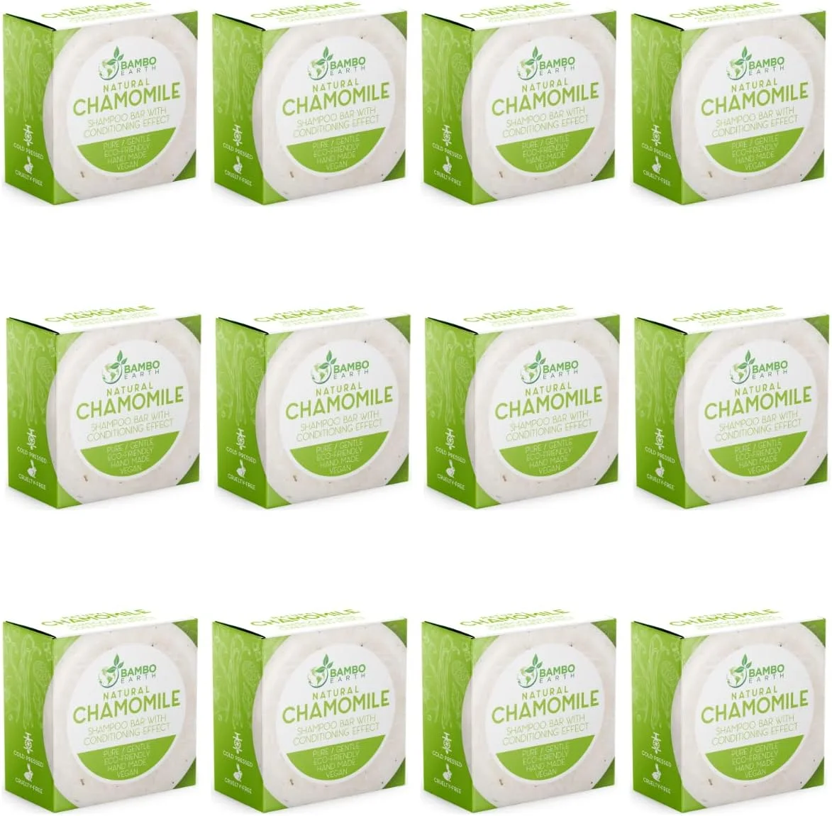شامپو بار جامد و صابون مو با اثر نرم کننده - بسته 12 عددی شامپو بار طبیعی برای مو با روغن های اساسی گیاهی و بسته بندی سازگار با محیط زیست و بدون زباله (بابونه بسته 12 عددی)