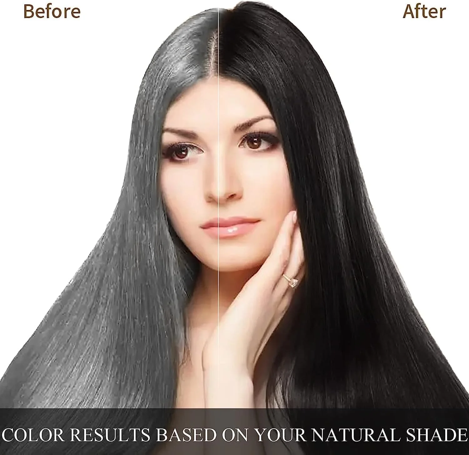 شامپو رنگ مو گیاهی SKINPLUS، مراقبت سه در یک از سلامت پوست سر، مراقبت از درخشندگی و مرطوب کننده، رنگ ماندگار و پوشش کامل - 300 میلی لیتر