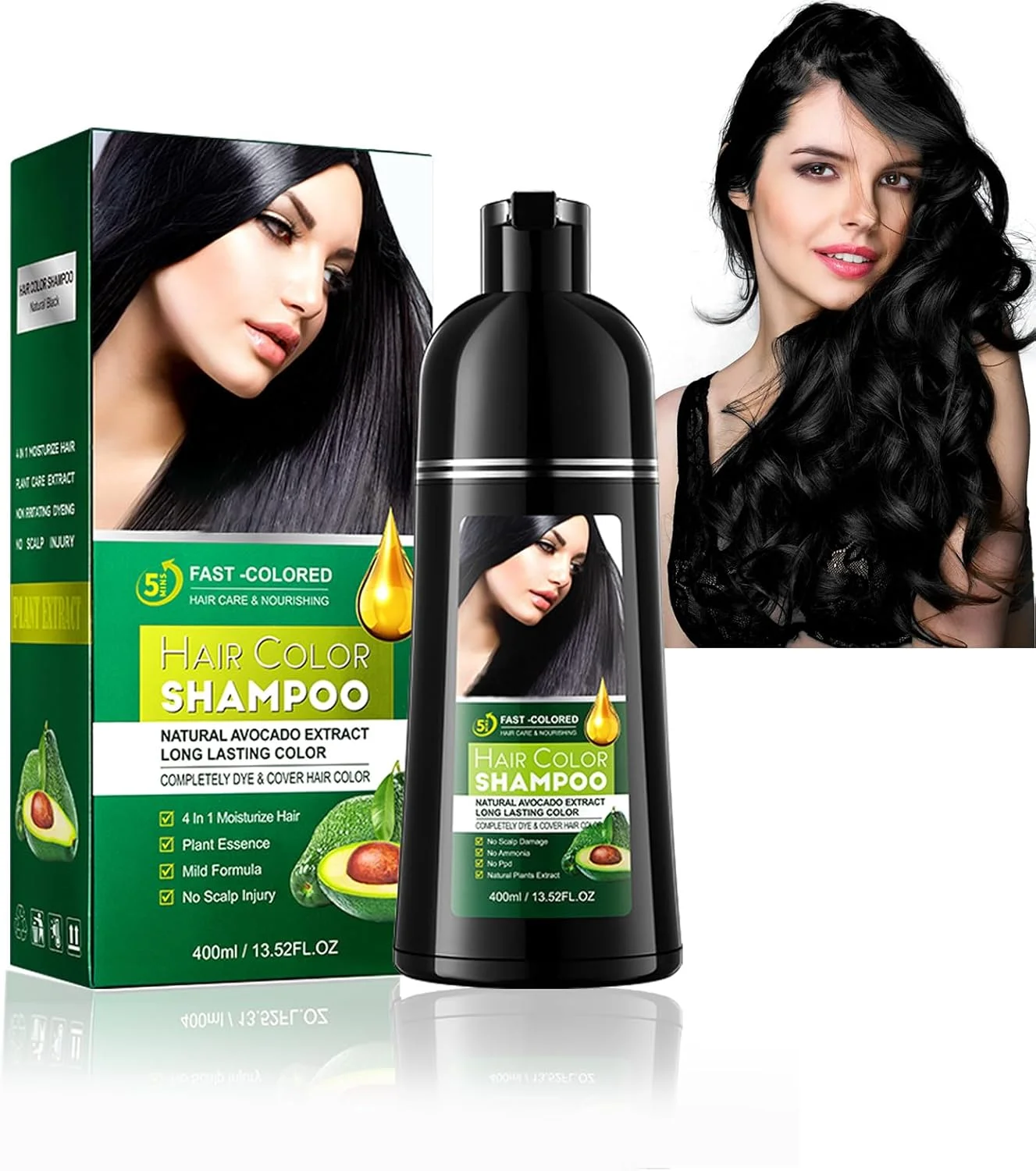 شامپو رنگ مو مشکی، شامپو رنگ مو 3 در 1 ضد موهای سفید، پوشش و مراقبت از موهای سفید در یک محصول، شامپو رنگ مو مغذی برای موهای خشک، شامپو ضد موهای سفید، 400 میلی لیتر شامپو رنگ مو مشکی، شامپو رنگ مو 3 در 1 ضد موهای سفید، پوشش و مراقبت از موهای سفید در یک محصول، شامپو رنگ مو مغذی برای موهای خشک، شامپو ضد موهای سفید، 400 میلی لیتر