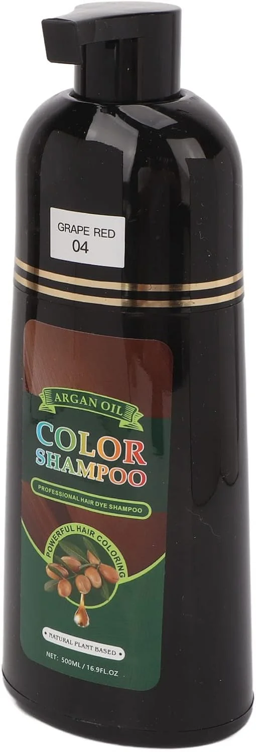 شامپو رنگ مو، شامپو رنگ موی ترمیم کننده و مرطوب کننده، شامپو رنگ موی قرمز انگوری 500 میلی لیتری برای زنان
