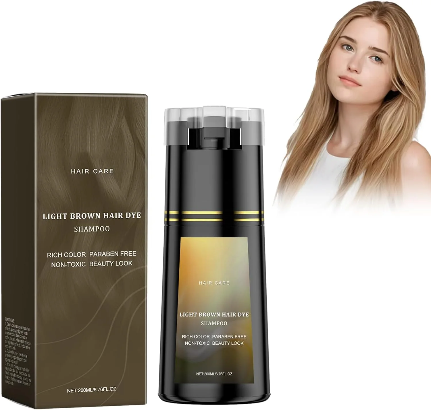 شامپو رنگ مو، شامپو رنگ مو گیاهی طبیعی، رنگ کردن مو در چند دقیقه، شستشوی رنگ 3 در 1 برای پوشش موهای سفید، ایمن، ماندگاری طولانی و آسان برای استفاده (قهوه ای روشن، 200 میلی لیتر) شامپو رنگ مو، شامپو رنگ مو گیاهی طبیعی، رنگ کردن مو در چند دقیقه، شستشوی رنگ 3 در 1 برای پوشش موهای سفید، ایمن، ماندگاری طولانی و آسان برای استفاده (قهوه ای روشن، 200 میلی لیتر)