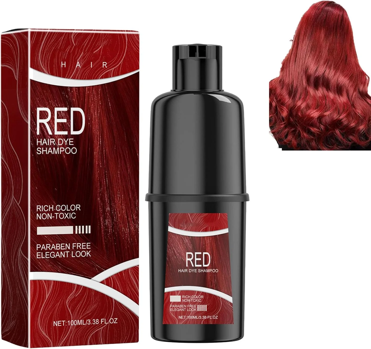 شامپو رنگ مو، آسان و سریع، شامپو رنگ موی فوری برای آقایان و بانوان (قرمز) شامپو رنگ مو، آسان و سریع، شامپو رنگ موی فوری برای آقایان و بانوان (قرمز)