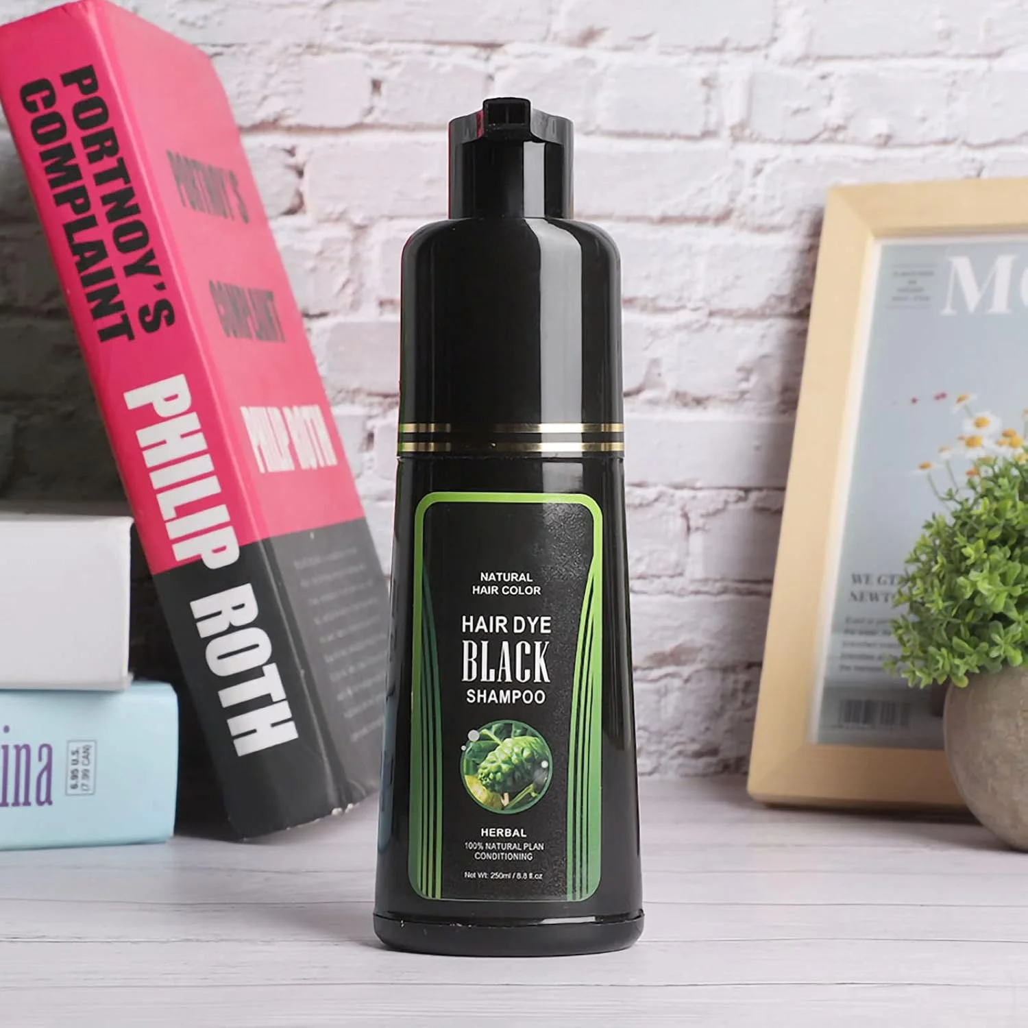شامپو موی مشکی، شامپو تیره کننده طبیعی، شامپو رشد مو، شامپو رفع موهای سفید، رنگ مو برای رنگ کردن و تغذیه مو (250 میلی لیتر)