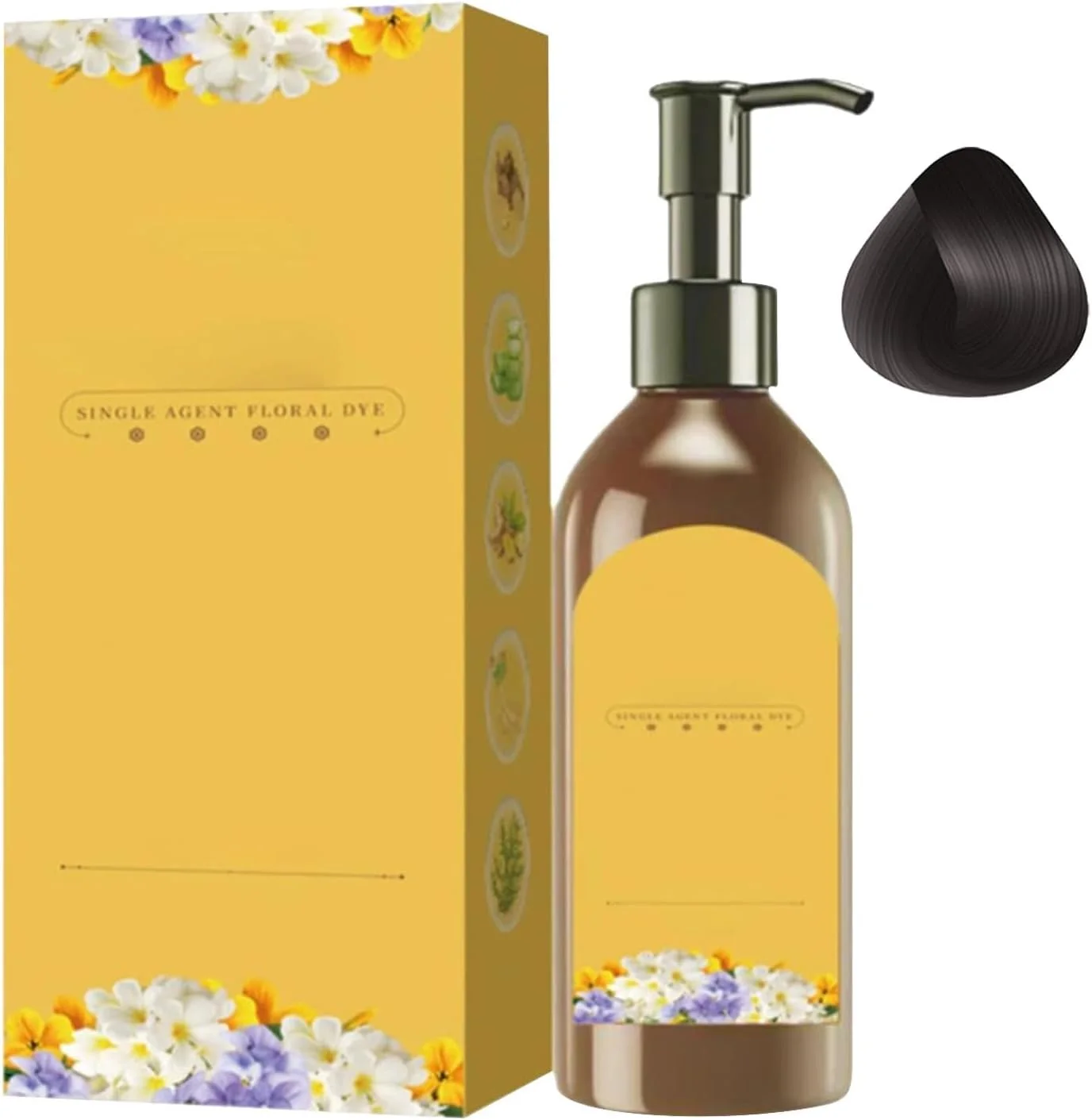 شامپو رنگ مو مشکی و قهوه ای برای موهای سفید، شامپو رنگ مو گیاهی طبیعی، رنگ کردن مو در چند دقیقه، ماندگاری طولانی، 300 میلی لیتر