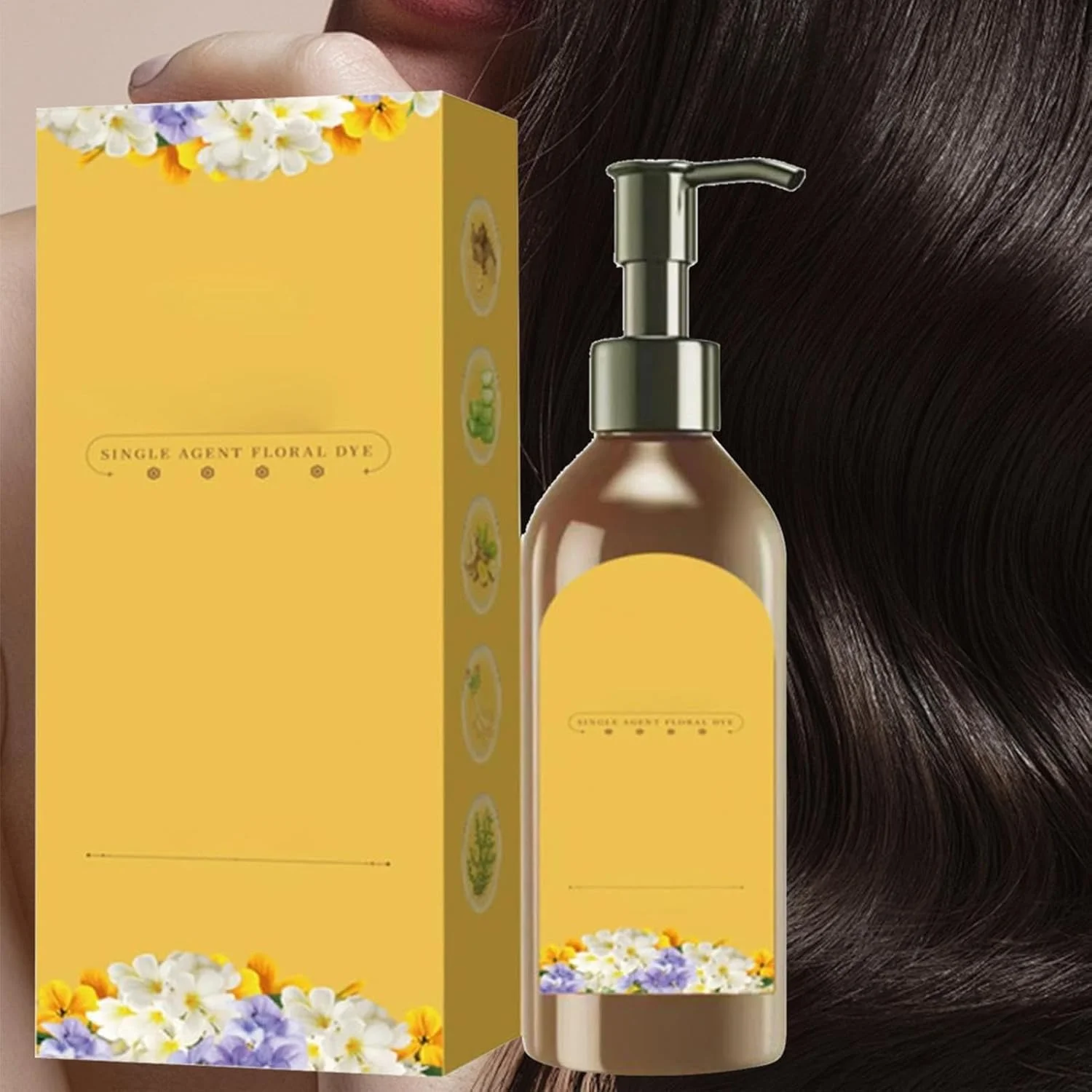 شامپو رنگ مو مشکی و قهوه ای برای موهای سفید، شامپو رنگ مو گیاهی طبیعی، رنگ کردن مو در چند دقیقه، ماندگاری طولانی، 300 میلی لیتر