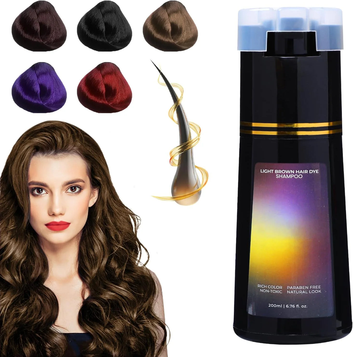 شامپو رنگ مو پلار، مراقبت از مو، شامپو رنگ فوری مو، شامپو رنگ موی طبیعی برای پوشش موهای سفید، مناسب برای زنان و مردان (قهوه ای روشن) شامپو رنگ مو پلار، مراقبت از مو، شامپو رنگ فوری مو، شامپو رنگ موی طبیعی برای پوشش موهای سفید، مناسب برای زنان و مردان (قهوه ای روشن)