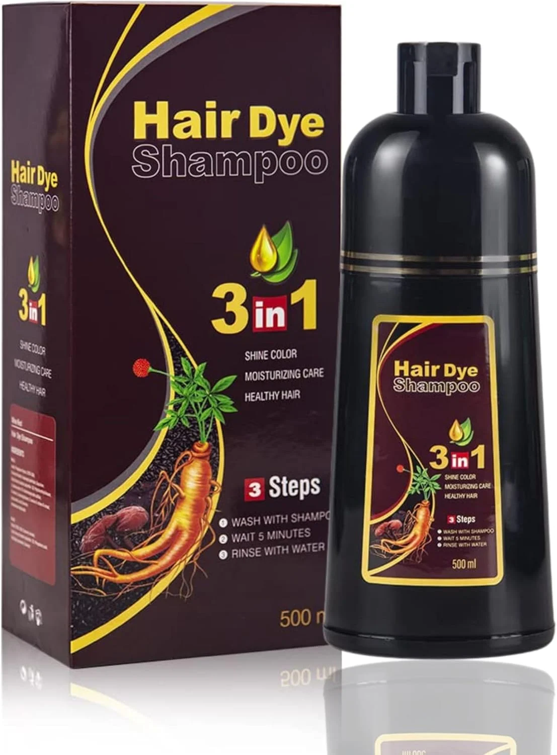 شامپو رنگ مو 500 میلی لیتری، شامپو رنگ مو 3 در 1 با نتیجه فوری در 5 دقیقه، شامپو رنگ مو با ماندگاری طولانی، رنگ کردن موهای سفید به قهوه ای، مراقبت از موی سالم بدون آمونیاک برای آقایان و خانم ها شامپو رنگ مو 500 میلی لیتری، شامپو رنگ مو 3 در 1 با نتیجه فوری در 5 دقیقه، شامپو رنگ مو با ماندگاری طولانی، رنگ کردن موهای سفید به قهوه ای، مراقبت از موی سالم بدون آمونیاک برای آقایان و خانم ها