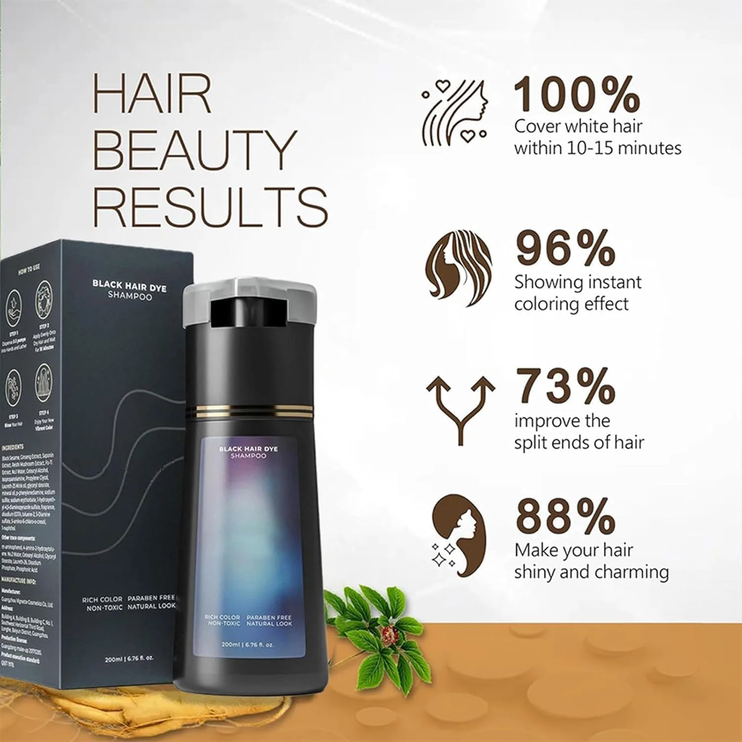 شامپو رنگ مو، شامپو رنگ مو فوری پلار هیر کر، شامپو رنگ مو خانگی حاوی عصاره گیاهی خالص و سالم مناسب برای خانم ها و آقایان