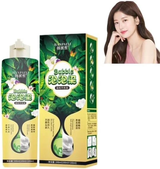 شامپو رنگ مو گیاهی حباب دار، کرم رنگ موی شستشوی آسان خانگی، شامپو رنگ موی فوری طبیعی، پوشش طبیعی موهای خاکستری، شامپو رنگ مو با ماندگاری طولانی (قهوه ای شاه بلوطی)