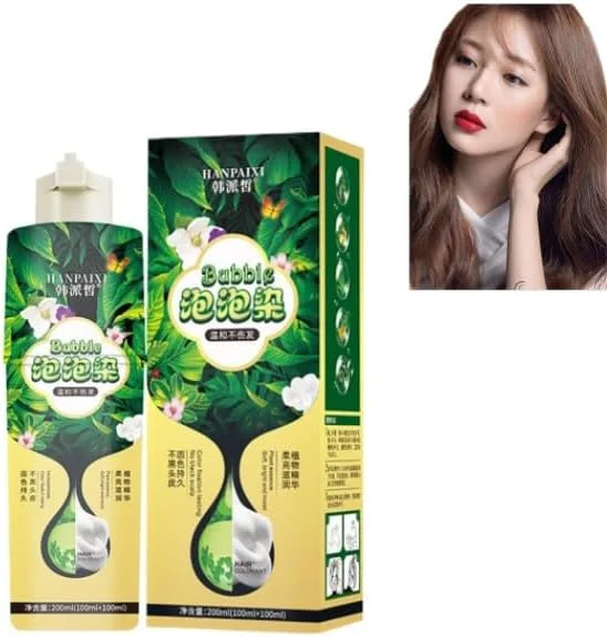 شامپو رنگ مو گیاهی حباب دار، کرم رنگ مو خانگی با شستشوی آسان، شامپو رنگ مو فوری و طبیعی، پوشش طبیعی موهای سفید، شامپو رنگ مو با ماندگاری طولانی (قهوه ای)