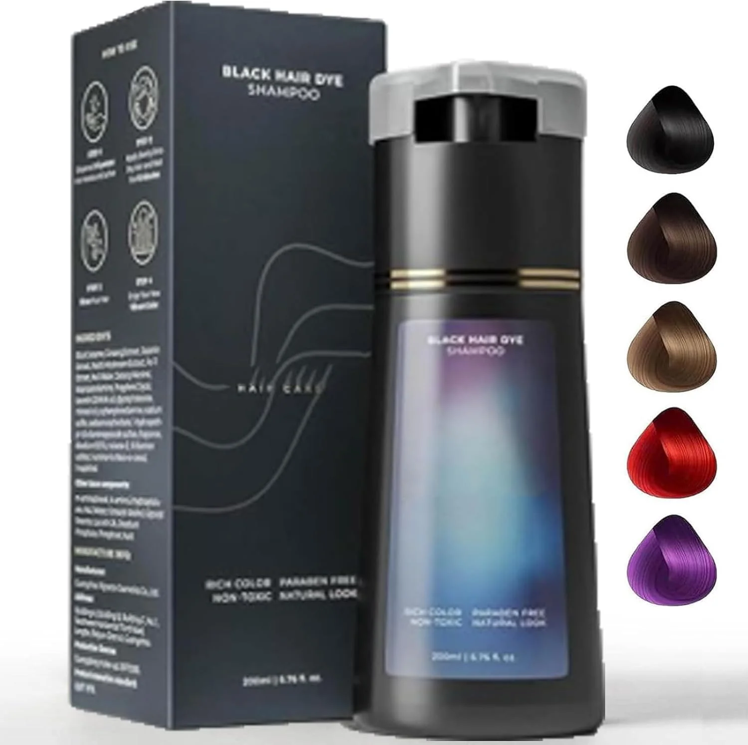 شامپو رنگ مو، شامپو رنگ مو فوری پلار هیر کر، رنگ موی سالم با عصاره گیاهی خالص خانگی مناسب برای زنان و مردان