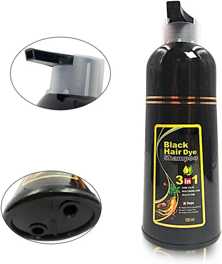 شامپو رنگ موی مشکی 3 در 1 زنانه، شامپو تیره کننده موی گیاهی 10 دقیقه ای، شامپو موی مشکی فوری، شامپو رنگ موی مشکی 3 در 1، شامپو رنگ موی گیاهی 3 در 1 برای مردان و زنان، احیا کننده درخشش
