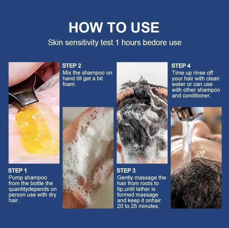 شامپو رنگ مو قهوه ای تیره برای پوشش موهای سفید، شامپو رنگ مو برای زنان و مردان 3 در 1 - پوشش 100% موهای سفید - شامپو رنگ مو با مواد گیاهی در 20 دقیقه