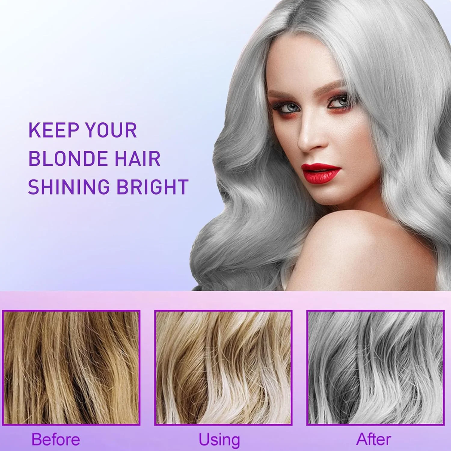 شامپو بنفش، شامپو بنفش برای موهای بلوند، رنگ تونر مو برای از بین بردن رنگ های زرد، شامپو ضد زردی، کاهش حالت دکلره شده، شامپو بدون زردی، از بین برنده ته رنگ مسی