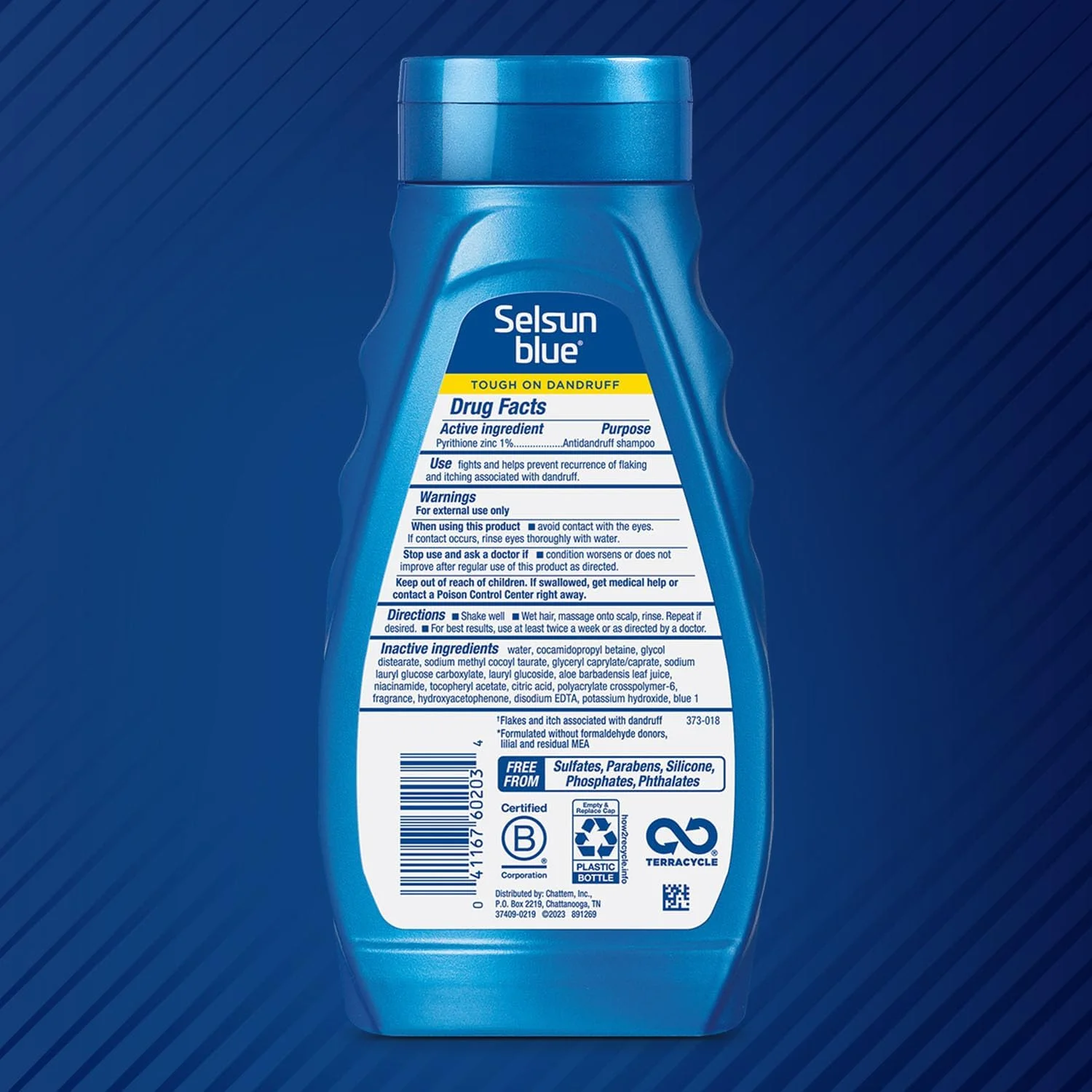 شامپو ضد شوره سر خشک و خارش دار Selsun Blue، 325 میلی لیتر، فرمول فوق آبرسان، پیریتیون زینک 1%