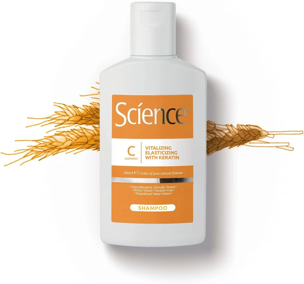 شامپو بازسازی کننده کراتینه مو ساینس هیر کر 200 میلی لیتر - برای موهای حساس و تحت درمان - بسته بندی مواد طبیعی 100% قابل بازیافت - ساخت ایتالیا