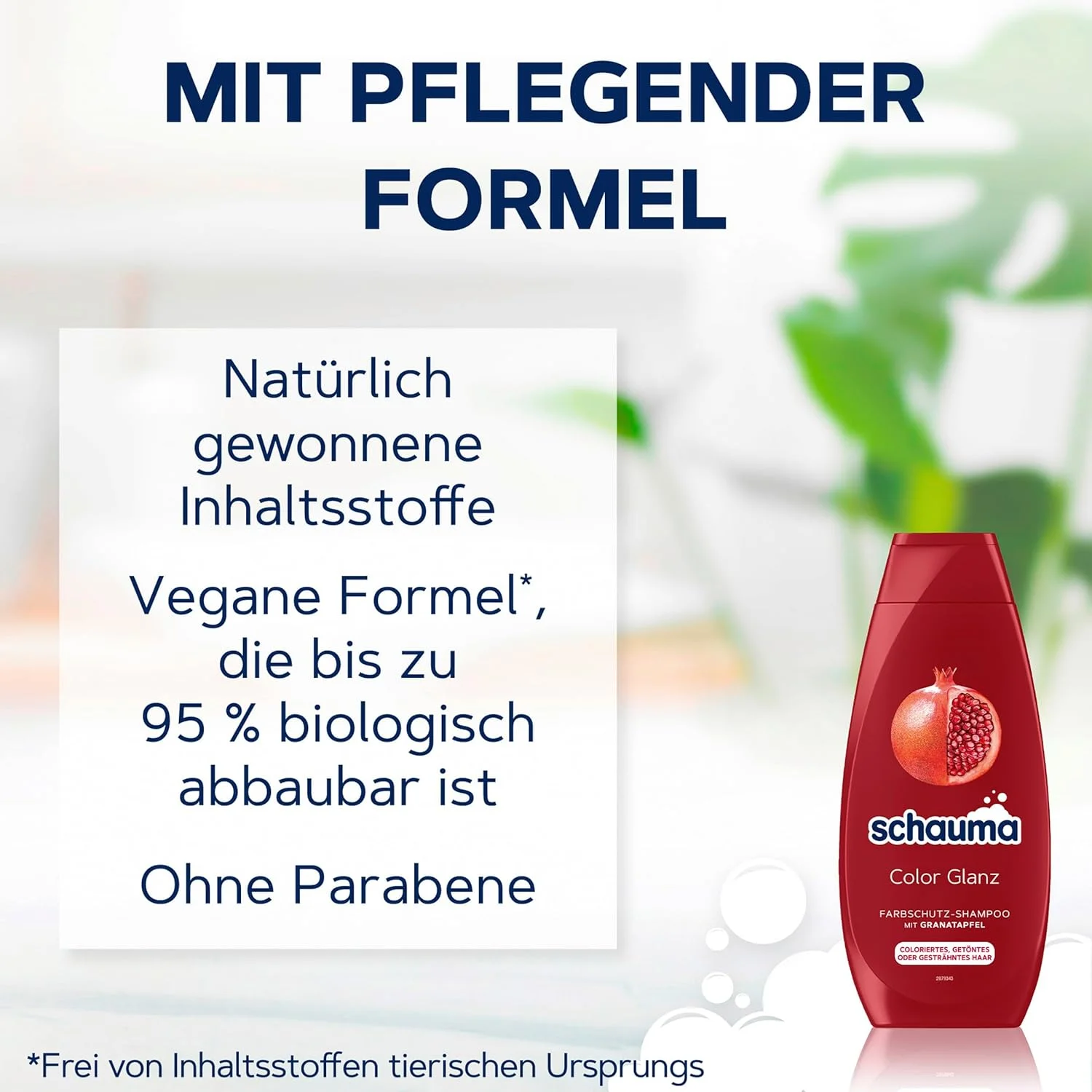 شامپو محافظ رنگ مو Schauma Schwarzkopf Colour Shine (5 x 400 میلی لیتر)، شامپو مو تغذیه کننده موهای رنگ شده، هایلایت شده یا رنگساژ شده، شامپو رنگ مو با عصاره انار