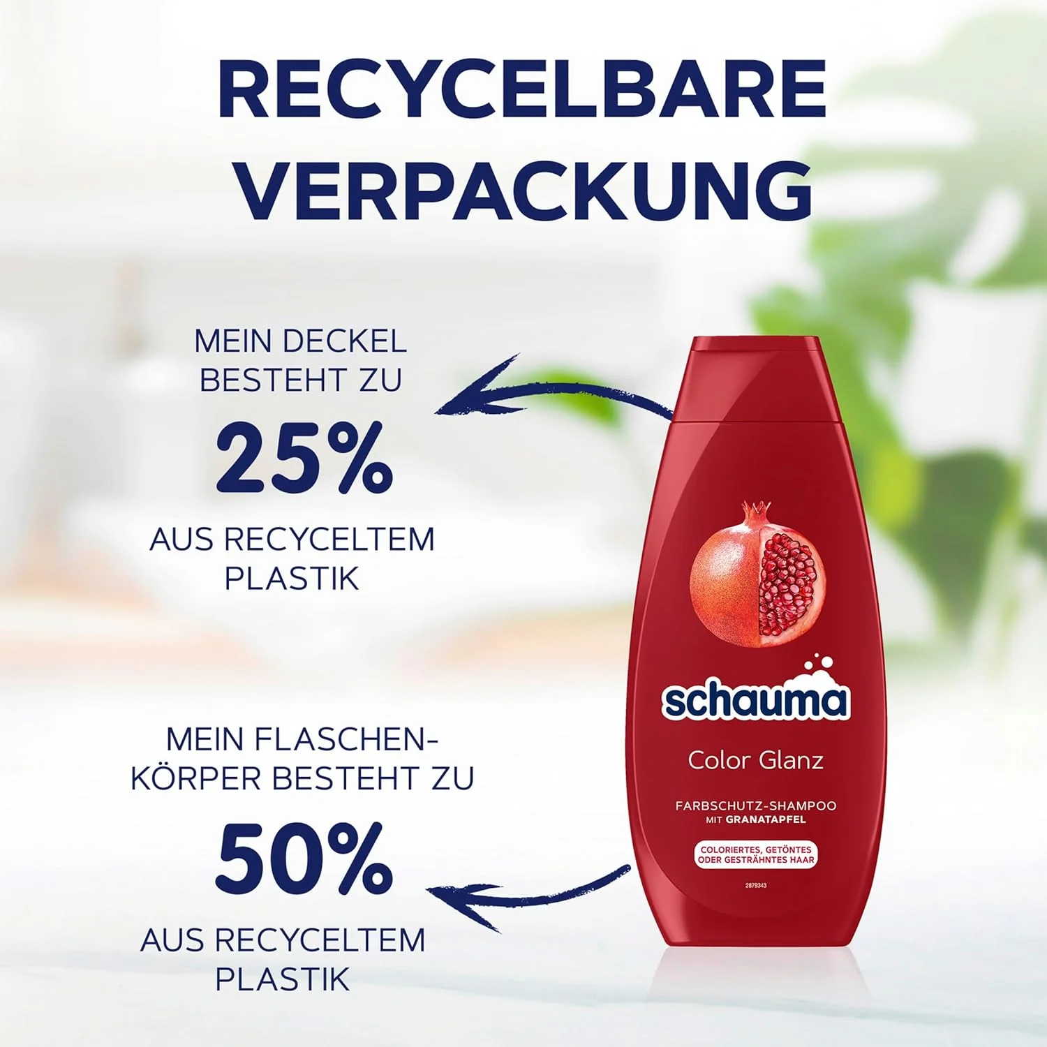 شامپو محافظ رنگ مو Schauma Schwarzkopf Colour Shine (5 x 400 میلی لیتر)، شامپو مو تغذیه کننده موهای رنگ شده، هایلایت شده یا رنگساژ شده، شامپو رنگ مو با عصاره انار