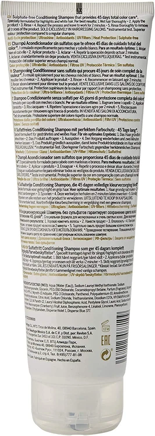 شامپو نرم کننده مو رولونیسیمو 45 روزه مراقبت کامل از رنگ مو - "Stunning Highlights"، 275 میلی لیتر، شامپو محافظت از رنگ مو برای موهای بلوند روشن، هایلایت شده و سفید، شامپو مراقبت برای رنگ موی شدید