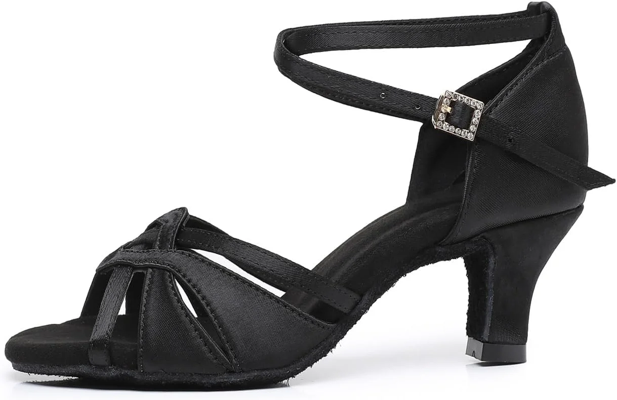 کفش رقص لاتین Rosefinch زنانه، کفش تمرین رقص حرفه ای سالسا تانگو بالروم، پاشنه 7 سانتی متری مشکی کفش رقص لاتین Rosefinch زنانه، کفش تمرین رقص حرفه ای سالسا تانگو بالروم، پاشنه 7 سانتی متری مشکی