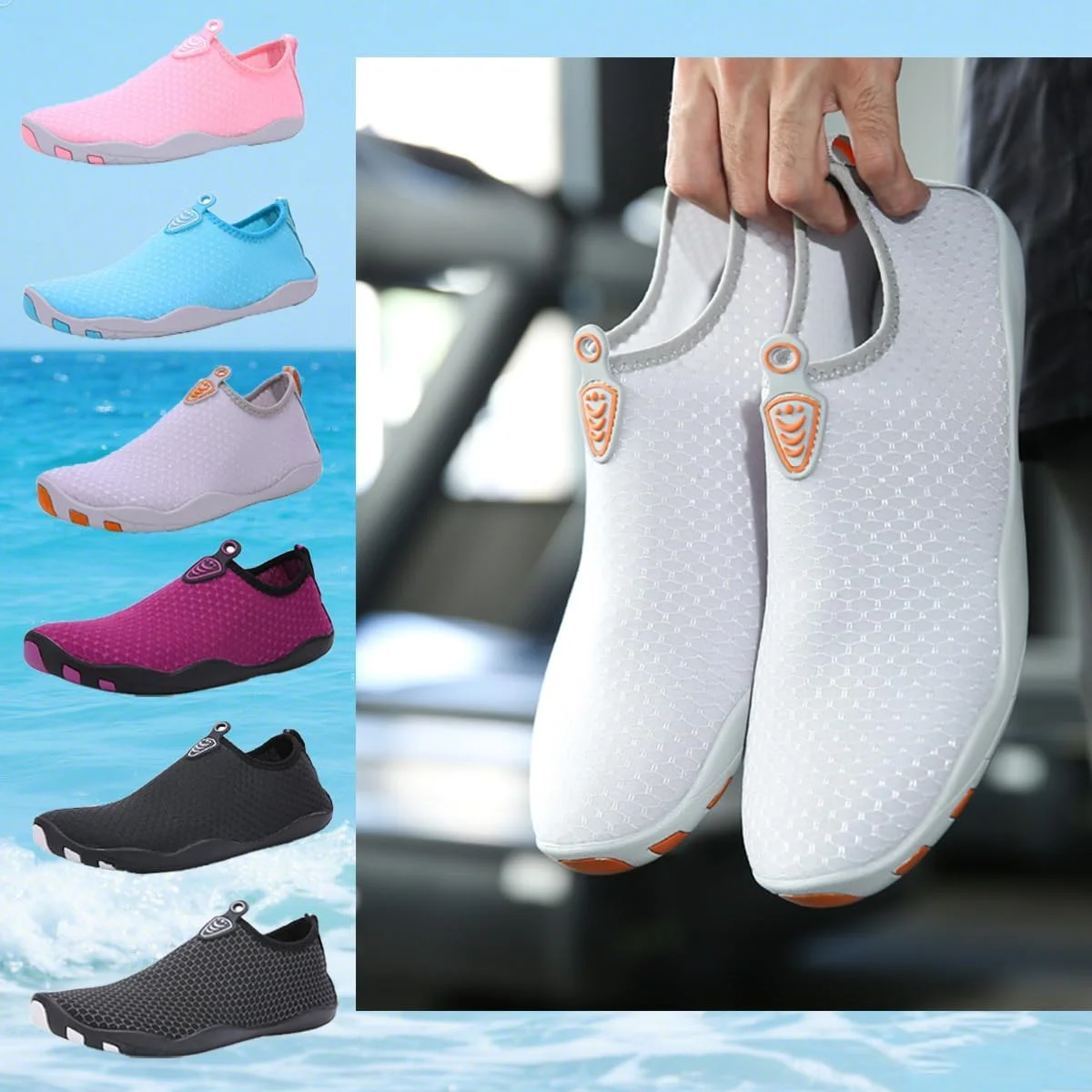 جورابهای آبی ورزشی و سریع خشکشونده، مناسب شنا، ساحل، استخر، موجسواری و یوگا برای خانمها و آقایان جورابهای آبی ورزشی و سریع خشکشونده، مناسب شنا، ساحل، استخر، موجسواری و یوگا برای خانمها و آقایان