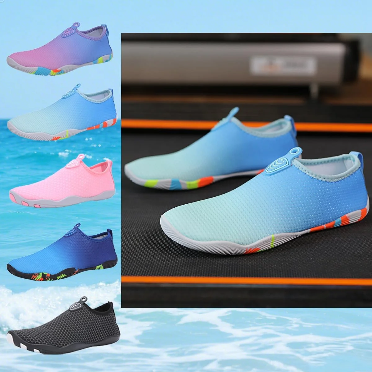 جورابهای آبی ورزشی و سریع خشکشونده، مناسب ورزشهای آبی، ساحل، استخر، موجسواری و یوگا، برای خانمها و آقایان جورابهای آبی ورزشی و سریع خشکشونده، مناسب ورزشهای آبی، ساحل، استخر، موجسواری و یوگا، برای خانمها و آقایان