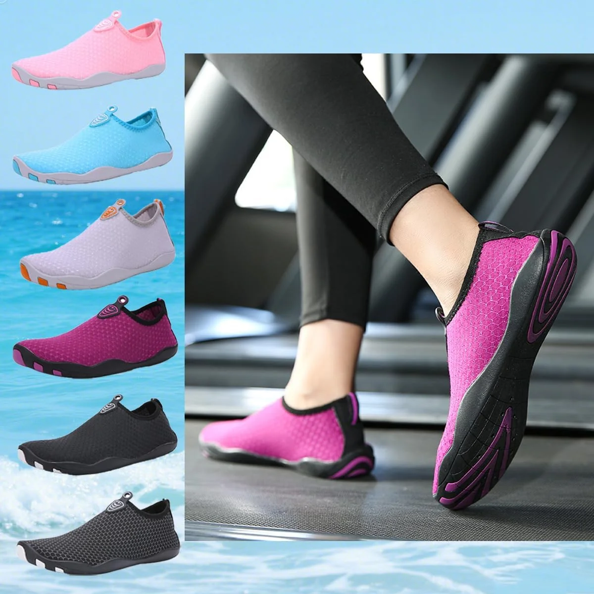 جورابهای آبی ورزشی سریع خشکشونده، مناسب شنا، ساحل، استخر، موجسواری و یوگا، برای زنان و مردان جورابهای آبی ورزشی سریع خشکشونده، مناسب شنا، ساحل، استخر، موجسواری و یوگا، برای زنان و مردان