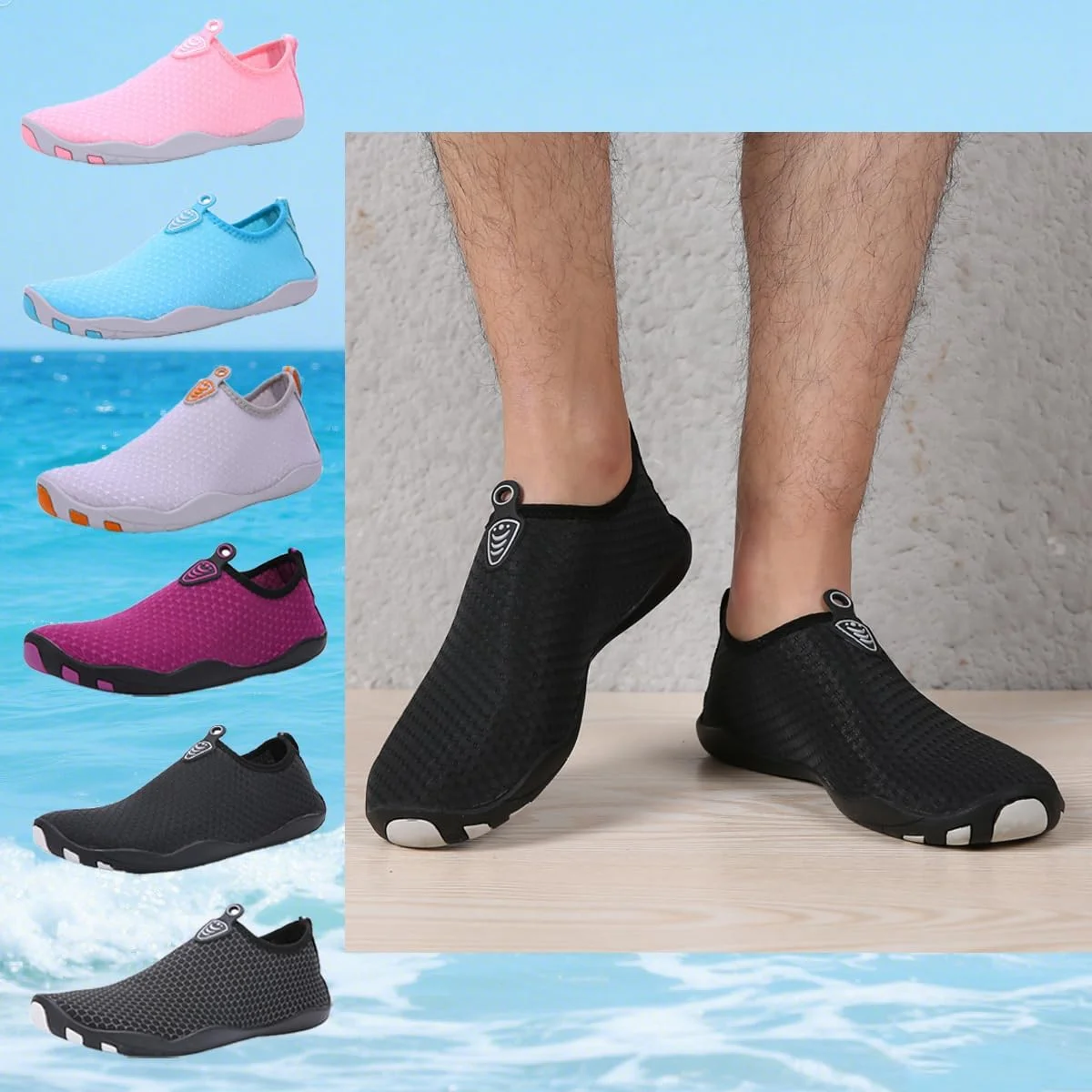 جورابهای آبی ساحلی و ورزشی، مناسب شنا، ساحل، استخر، موجسواری و یوگا، زنانه و مردانه، با قابلیت خشک شدن سریع جورابهای آبی ساحلی و ورزشی، مناسب شنا، ساحل، استخر، موجسواری و یوگا، زنانه و مردانه، با قابلیت خشک شدن سریع