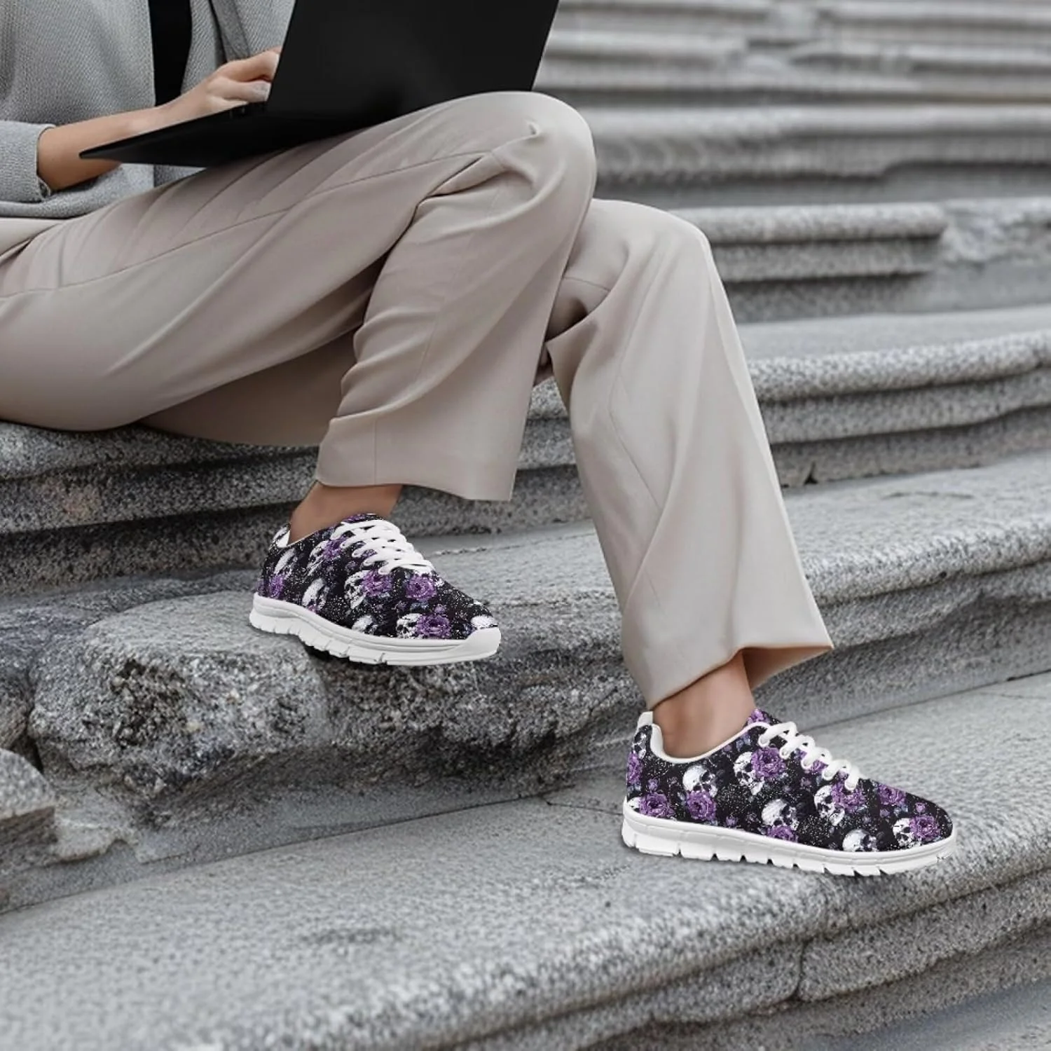 کفش های کتانی سبک وزن POLERO زنانه، کفش های دویدن توری تنفسی غیر رسمی، کفش های آموزشی ساده و رنگارنگ طرح پاندا کفش های کتانی سبک وزن POLERO زنانه، کفش های دویدن توری تنفسی غیر رسمی، کفش های آموزشی ساده و رنگارنگ طرح پاندا