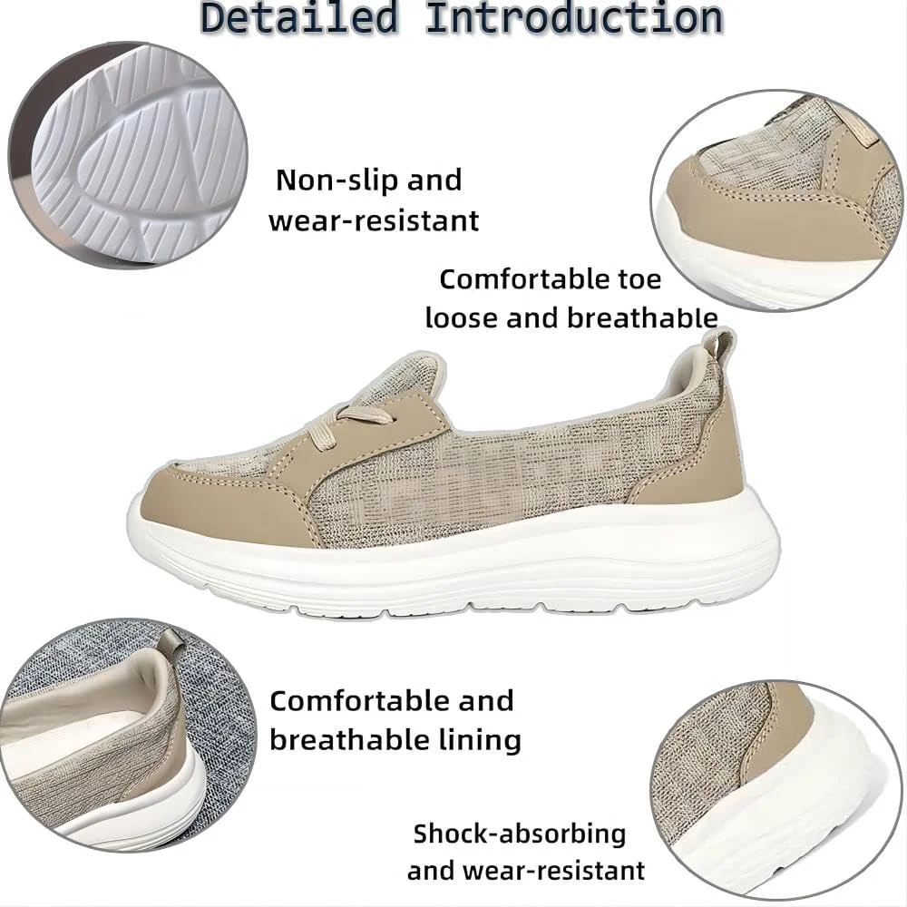 کفش پیاده روی طبی زنانه، دارای کفی نرم و ضد لغزش، با رویه مشبک و سبک کفش پیاده روی طبی زنانه، دارای کفی نرم و ضد لغزش، با رویه مشبک و سبک