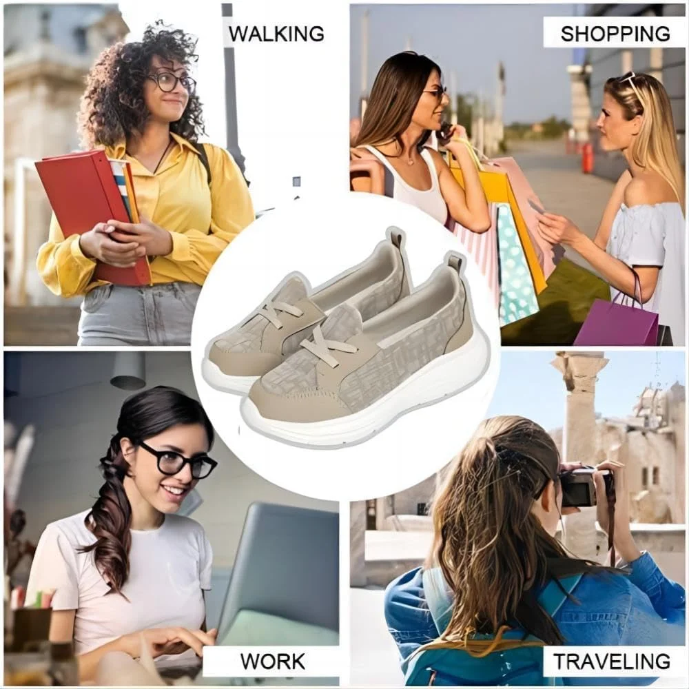 کفش پیاده روی طبی زنانه، دارای کفی نرم و ضد لغزش، با رویه مشبک و سبک کفش پیاده روی طبی زنانه، دارای کفی نرم و ضد لغزش، با رویه مشبک و سبک