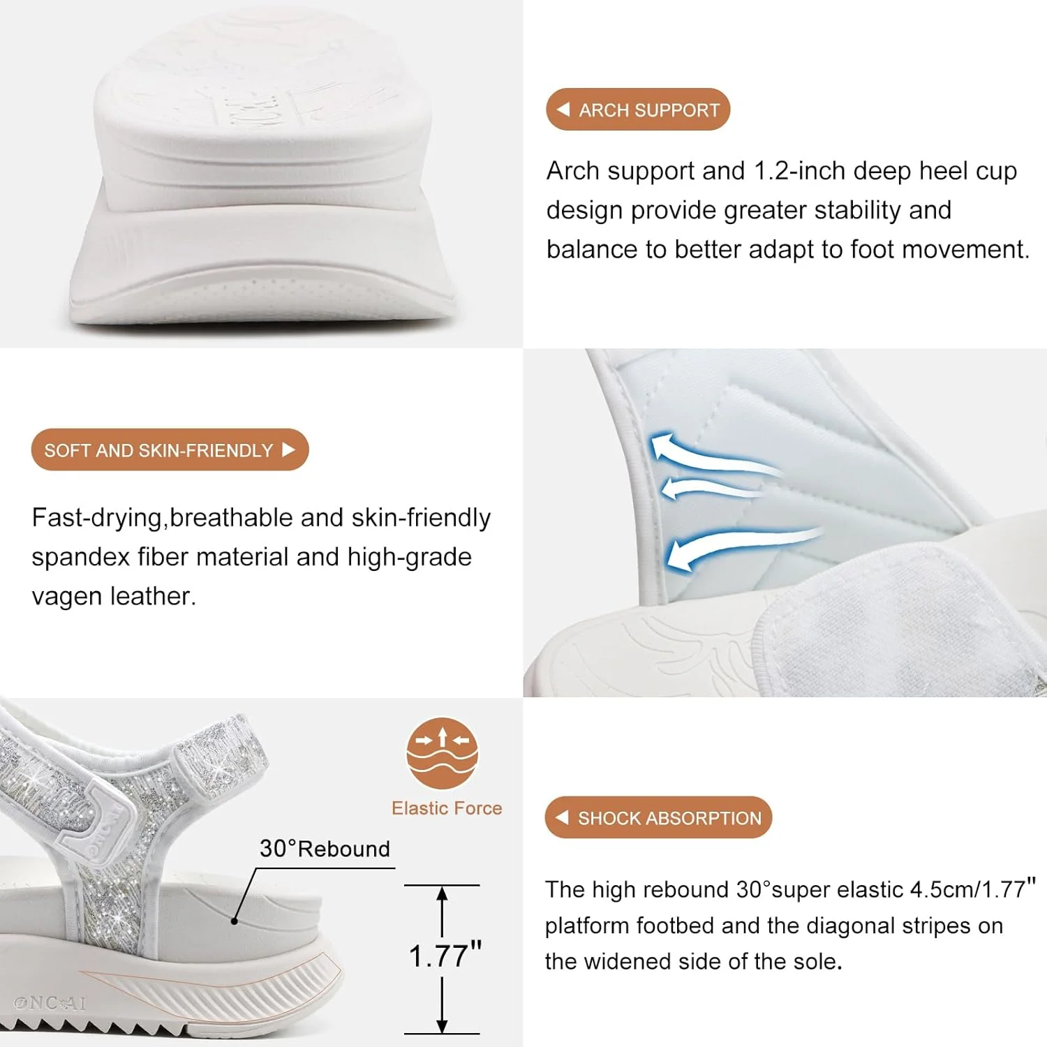 صندل پیاده روی زنانه ONCAI، صندل های پیاده روی با پشتیبانی از قوس پا با کفی طبی مناسب برای پلانتار فاسیایتی، صندل های پلتفرم ورزشی آبی زنانه با 3 بند قابل تنظیم (سایز آمریکا 6-12)، اکلیلی صندل پیاده روی زنانه ONCAI، صندل های پیاده روی با پشتیبانی از قوس پا با کفی طبی مناسب برای پلانتار فاسیایتی، صندل های پلتفرم ورزشی آبی زنانه با 3 بند قابل تنظیم (سایز آمریکا 6-12)، اکلیلی