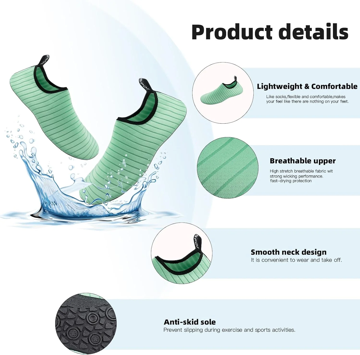 جوراب آبی Nyicey، کفشهای ساحلی با قابلیت خشک شدن سریع، مناسب شنا، استخر، ساحل، موجسواری، یوگا و تمرینات ورزشی در فضای باز جوراب آبی Nyicey، کفشهای ساحلی با قابلیت خشک شدن سریع، مناسب شنا، استخر، ساحل، موجسواری، یوگا و تمرینات ورزشی در فضای باز