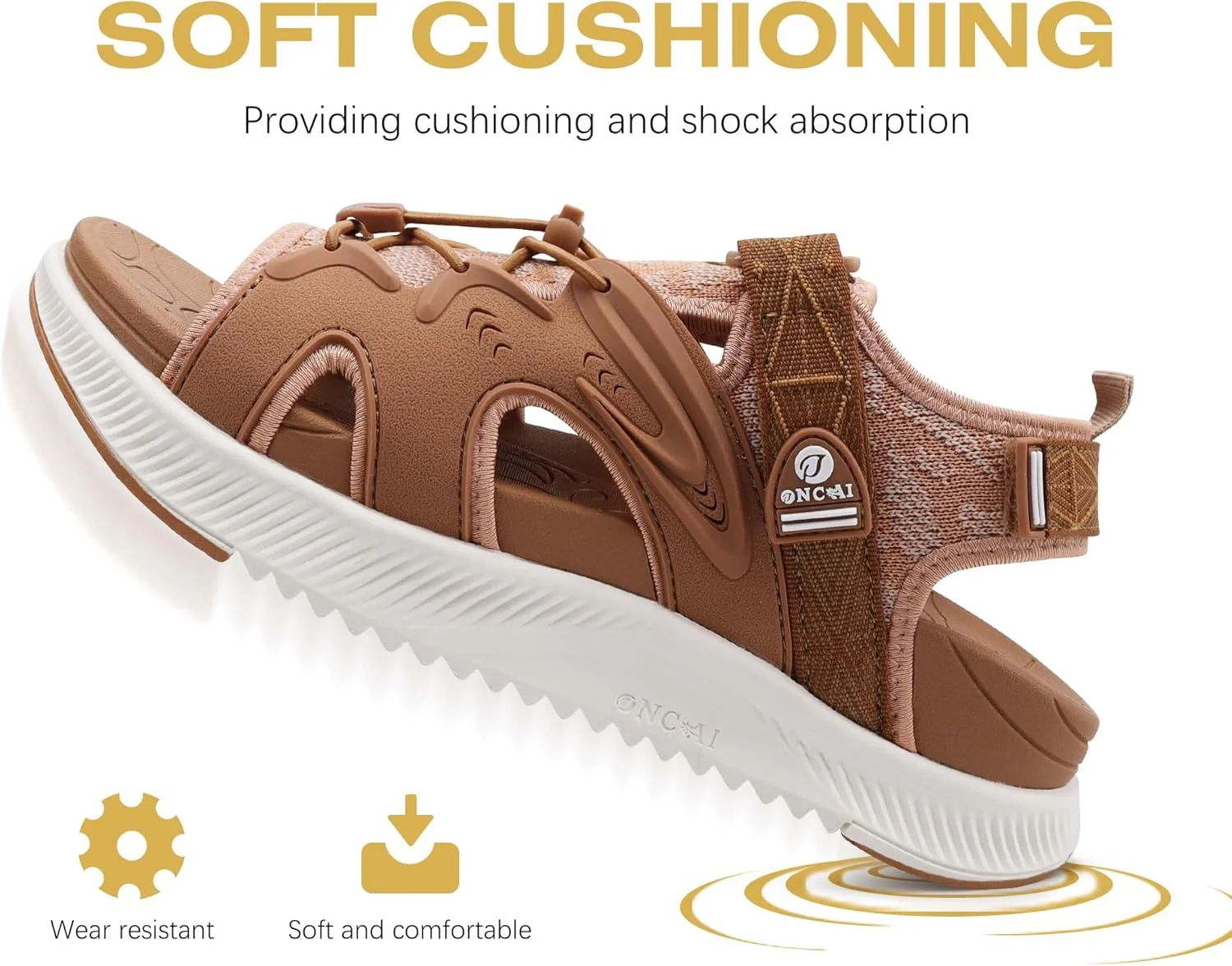 صندل پیاده روی زنانه ONCAI، صندل ورزشی و پیاده روی با پشتیبانی از قوس پا، کفی طبی مناسب برای پلانتار فاسیایتیس، صندل زنانه با بند قابل تنظیم (سایز 36-42)، خاکی/سفید، 38 صندل پیاده روی زنانه ONCAI، صندل ورزشی و پیاده روی با پشتیبانی از قوس پا، کفی طبی مناسب برای پلانتار فاسیایتیس، صندل زنانه با بند قابل تنظیم (سایز 36-42)، خاکی/سفید، 38